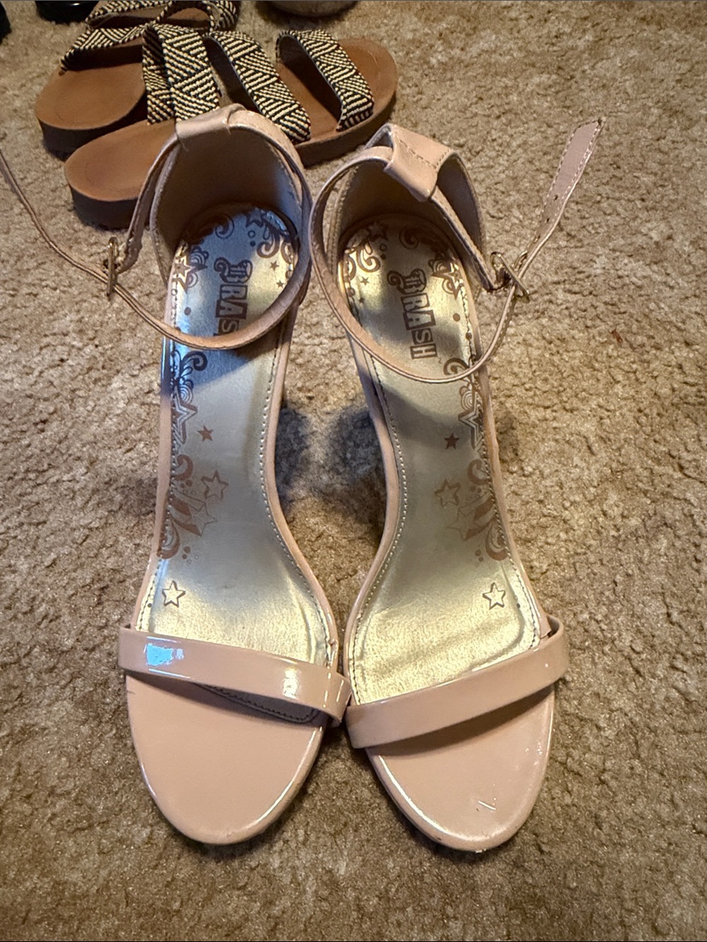 Trashy Diva Blush Patent Ankle-Strap Heels